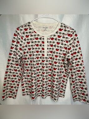 Roller Rabbit Women's Elephant Holiday Christmas Pajama Top Size XS